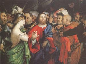 Lorenzo Lotto Christ and the Woman Taken in Adultery (mk05